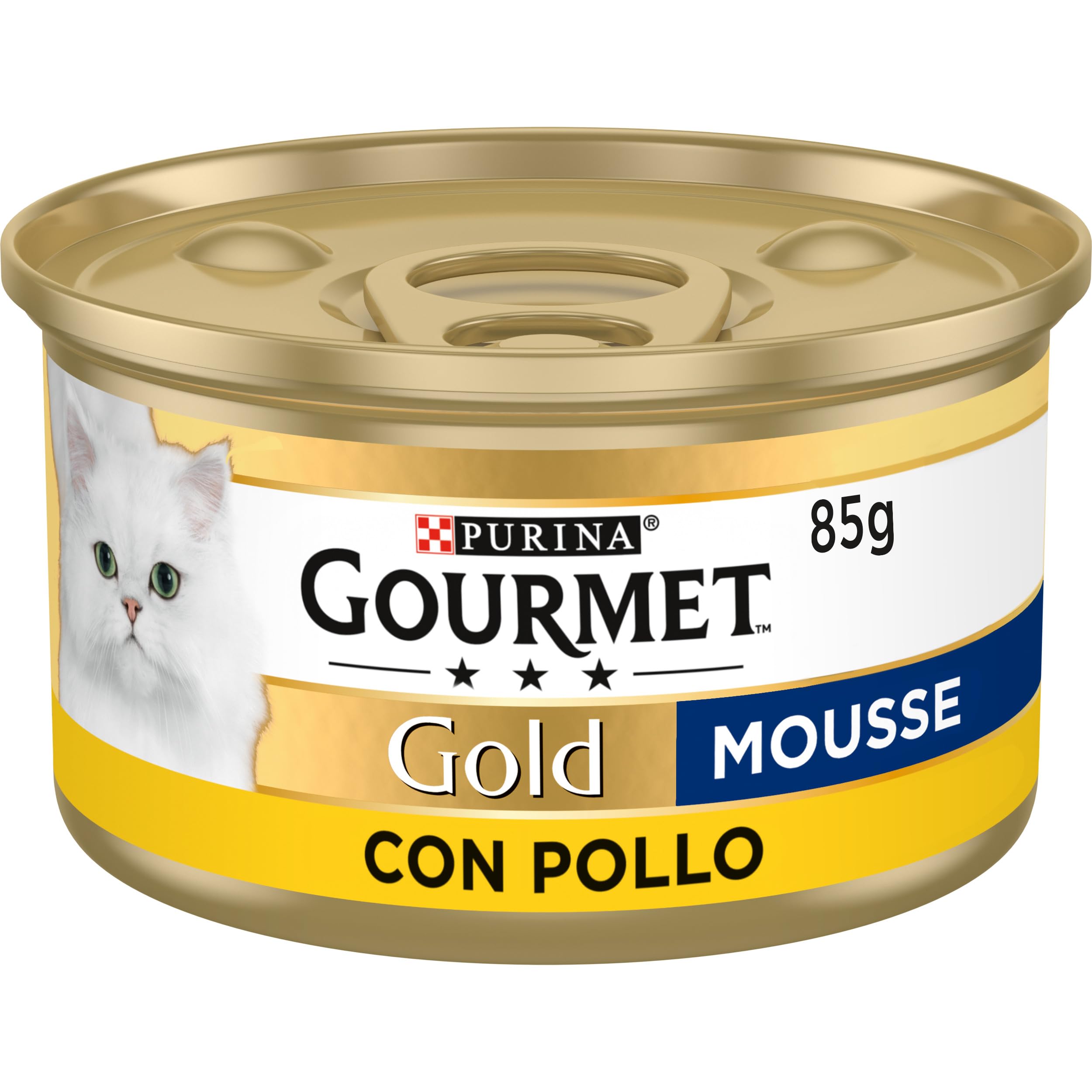 GOURMET Gold Mousse, Comida Húmeda para Gato Adulto, Mousse de Pollo, Pack de 24 Latas de 85 g
