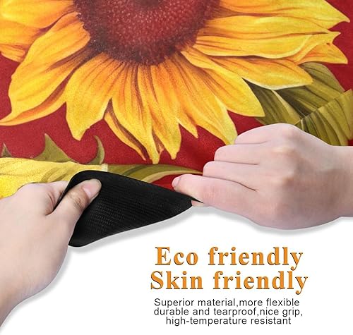 Miniatura 2 de Wassud Tapete de yoga con patrón de girasol para mujeres y hombres, 71 x 26 pulgadas, plegable, antideslizante, para pilates, aeróbicos, ejercicios