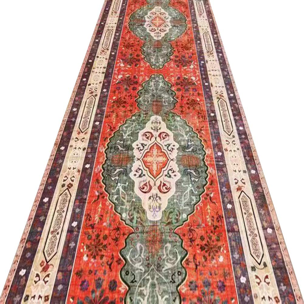 Tapis couloir orange tapis de passage d'allée antidérapant taille 1,2x6m