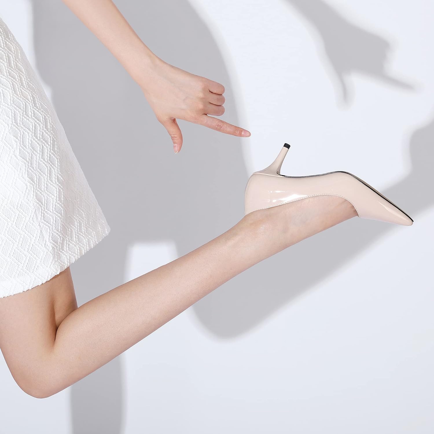 CosyFever Womens Pumps, Pointed Toe Mid Heel Stiletto Pumps, Slip On Dress Pumps - Image 7