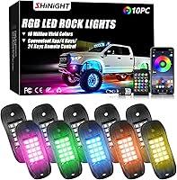 Vista 9 de SHINIGHT - Luces LED de roca para camiones, kit de luces de 12 cápsulas para Jeep, kit de iluminación exterior con control por aplicación, modo