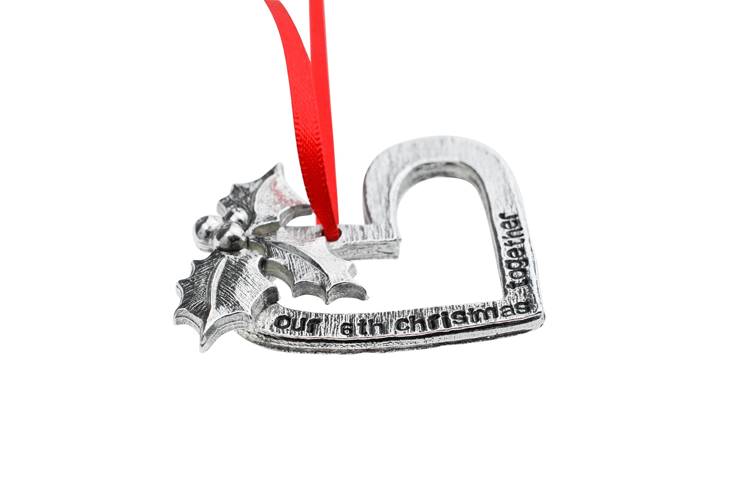 Pirantin Black 6Th Anniversary Christmas Tree Decoration - Reads Our 6Th Christmas Together