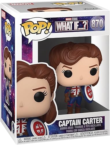 Miniatura 2 de POP Marvel: What If? - Figura de vinilo del Capitán Carter Funko Pop! (paquete con funda protectora compatible con POP Box), multicolor, 3.75
