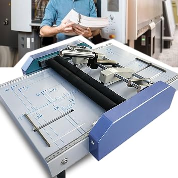 A3 Folding Binding Machine Manual Paper Booklet Folder, Booklet Making Machine Folding Staple Book Binding Machine Pamphlet Stapler for Printing Factories and Schools