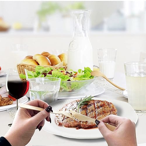 Miniatura 9 de Boobam Econatural Products Utensilios de bambú  Cubertería de madera natural desechable para fiestas, comer, camping, picnic, boda, cumpleaños,