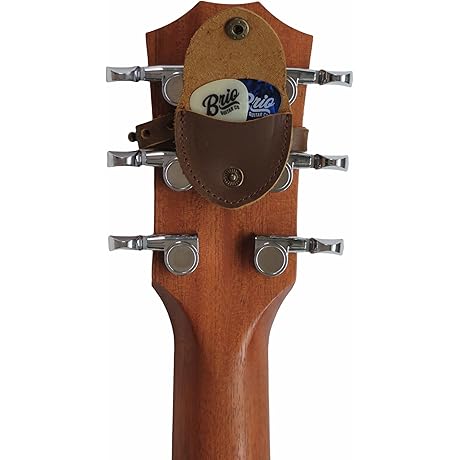 Leather Guitar Pick Holder Pouch with Adjustable Strap