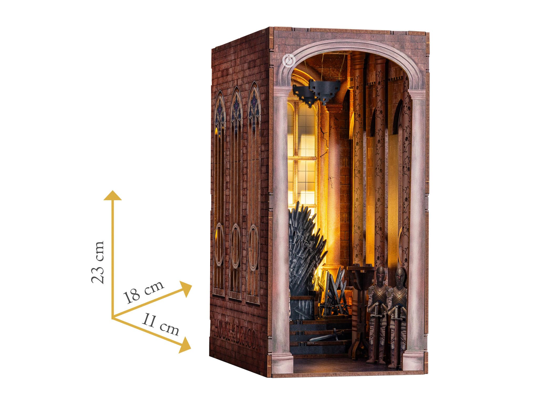 Revell Tiny Adventures Iron Throne, szczegółowy model Iron Throne, miniaturowy dom 3D, drewniana podpórka do książek, prezent urodzinowy dla fanów, podpórka do książek, Harry Potter