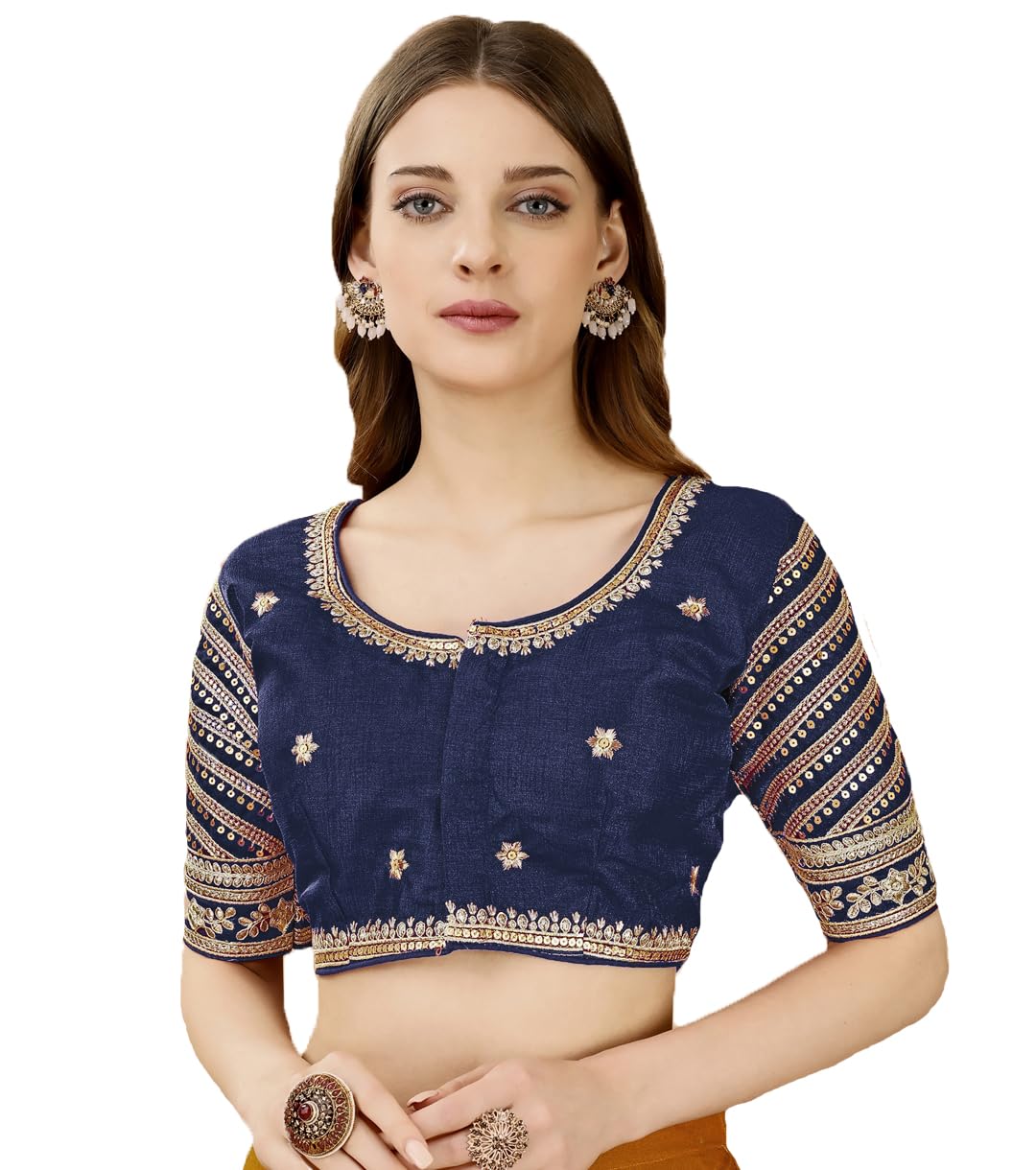 Vihu Fashion Damska bluzka gotowa do haftowania wiele kodowania złota nić indyjski etniczny projektant szyte sari bluzka dla kobiet sari Lehenga Choli