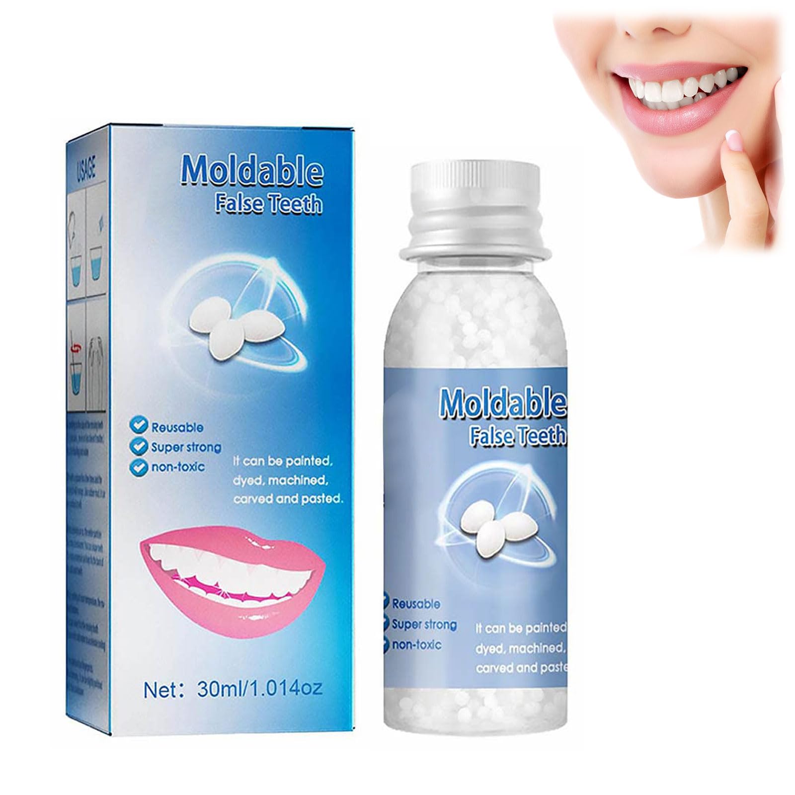 Temporary Tooth Filling, Temporary Tooth Repair Beads, Moldable Tooth Repair, DIY Tooth Repair Granules, Temporary Tooth Filling Kit For Teeth For Temporary Restoration Of Missing & Broken Teeth, 30ml