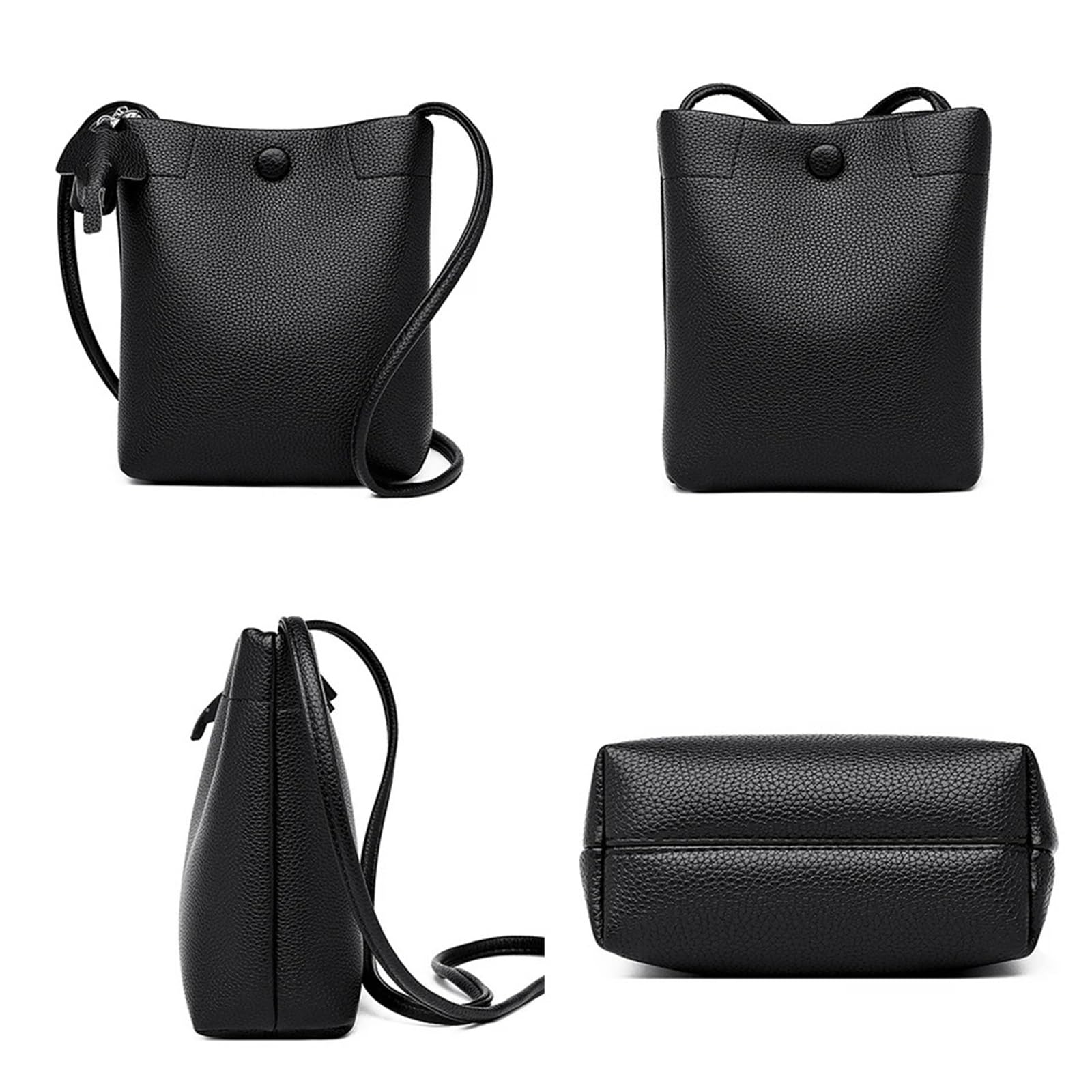Bolsos cruzados de piel suave for mujer, bolso hombro sencillo, pequeño for, bolsos cuadrados pequeños color liso Para Viajes Compras Trabajo Citas