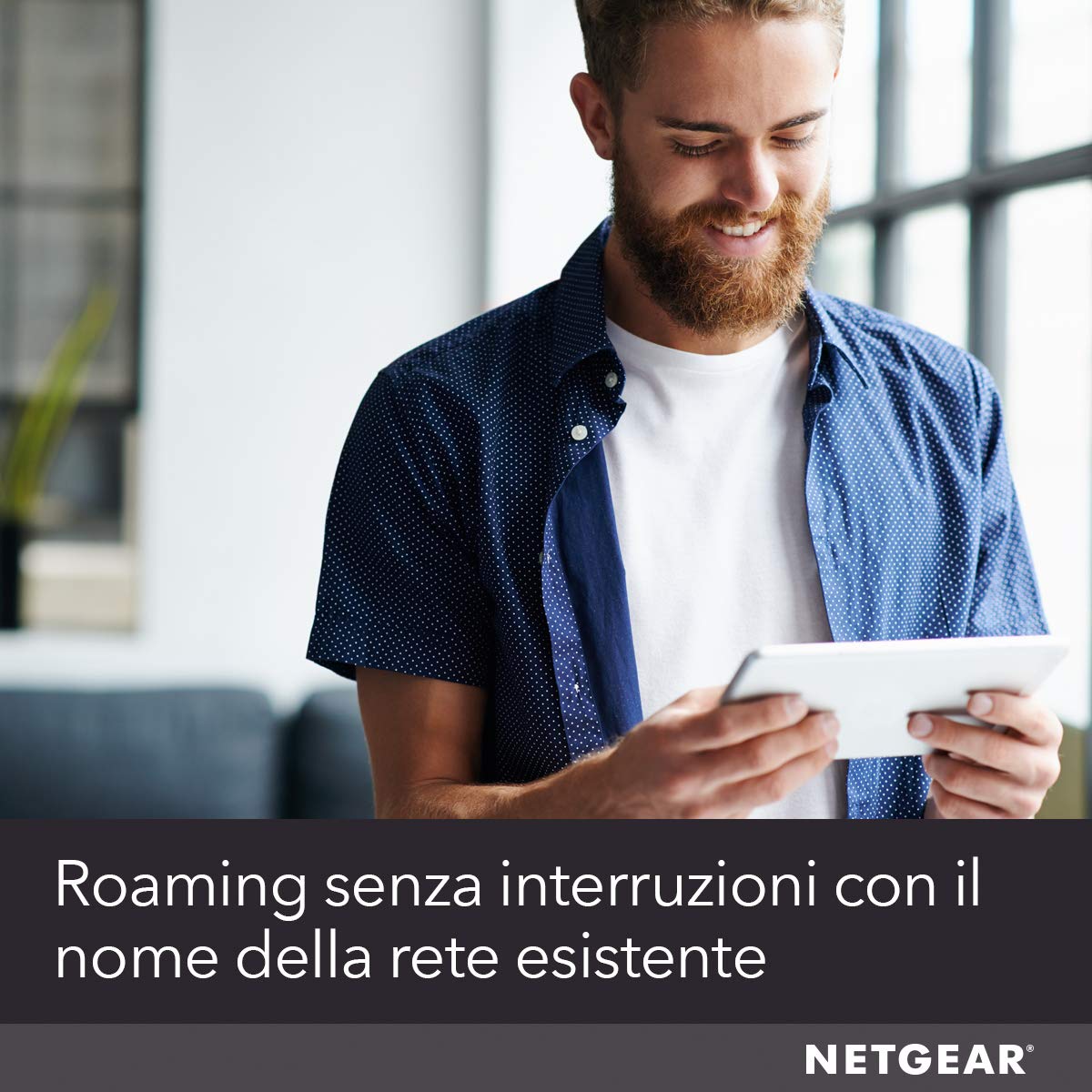 Netgear EX6400 WiFi Mesh Range Extender, Copertura fino a 160 m², 30 dispositivi con amplificatore, Ripetitore di segnale wireless dual band AC1900, Velocità fino a 1900 Mbps, Smart roaming mesh