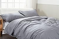 Vista 1 de Juego de funda de edredón 100% algodón, tamaño matrimonial, transpirable, duradero, suave, cómodo, juego de funda de edredón de 3 piezas con 1 funda