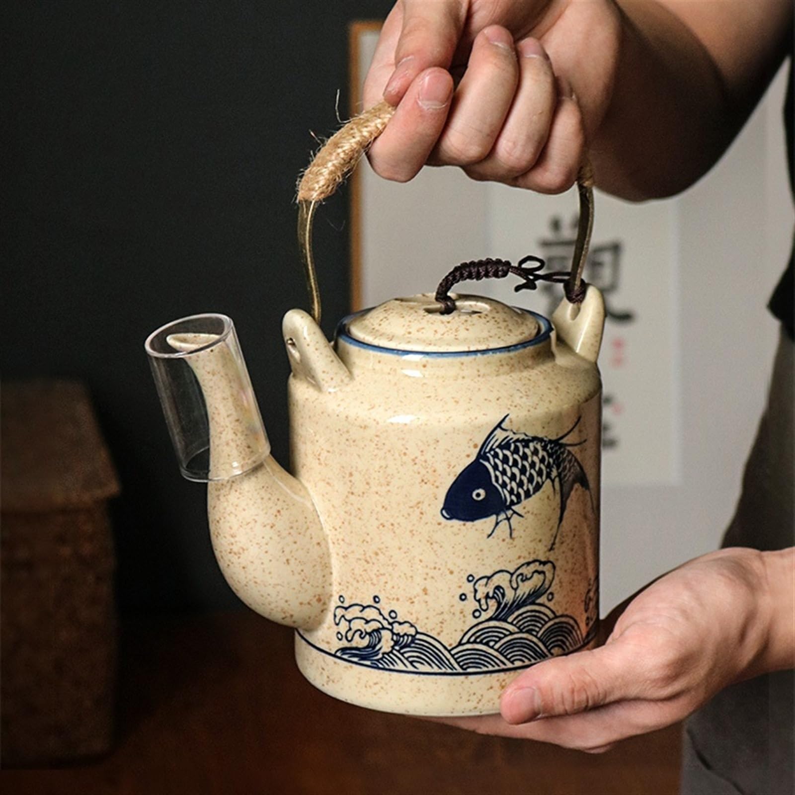 dzbanek na wodę Zestaw ceramicznych czajników i filiżanek do herbaty