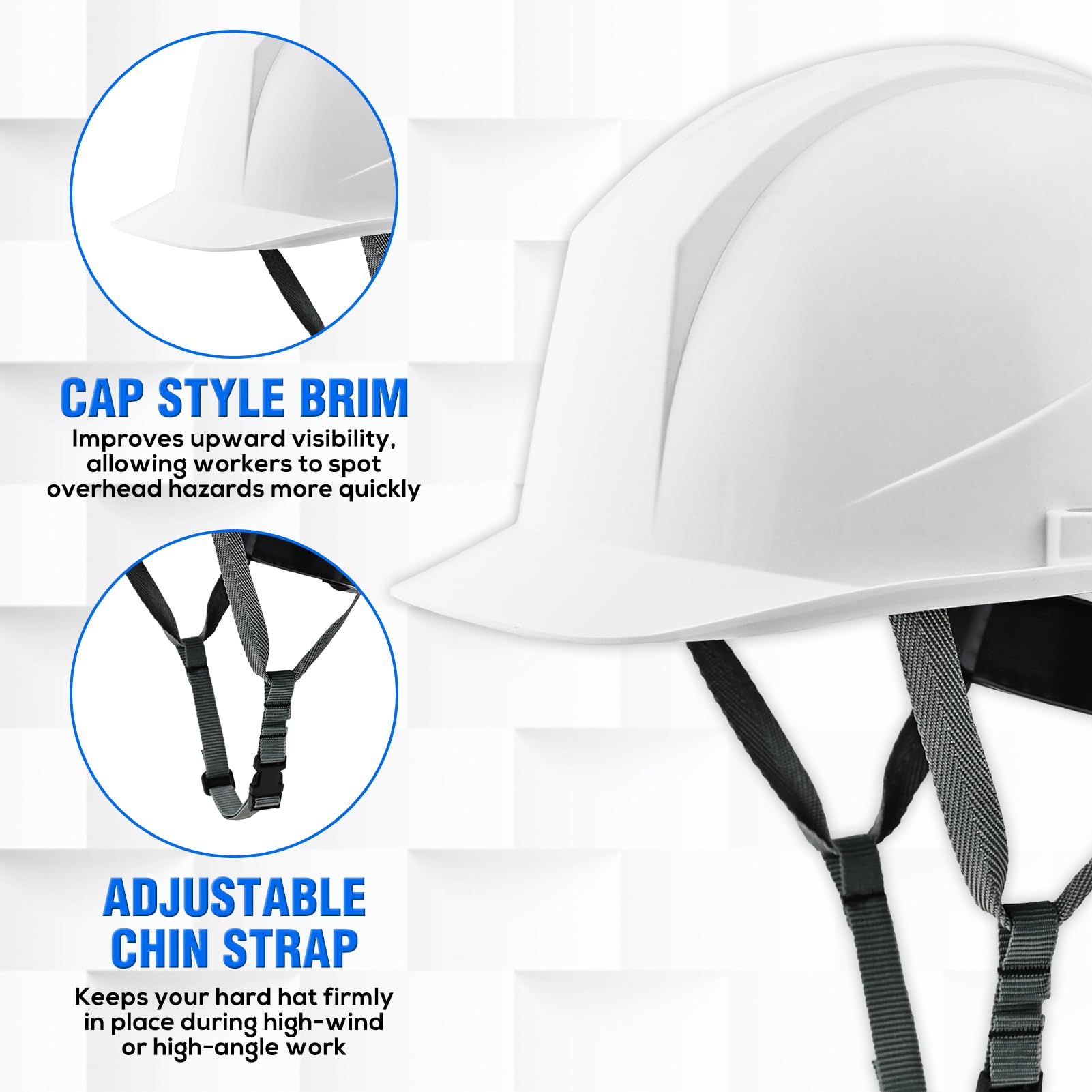 Casco duro estilo gorra, tipo I, clase G&C, aprobado por la OSHA, casco de construcción, suspensión de trinquete de 6 puntos, casco de seguridad de construcción para hombres y mujeres