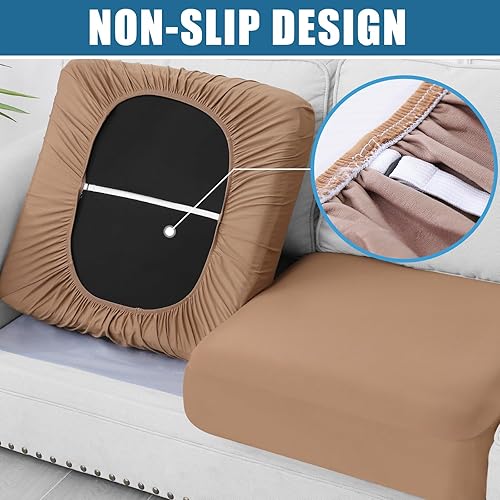 Miniatura 5 de Smiry Fundas de cojín impermeables para sofá, fundas elásticas de cojín de repuesto, funda de asiento suave, protector elástico de muebles para