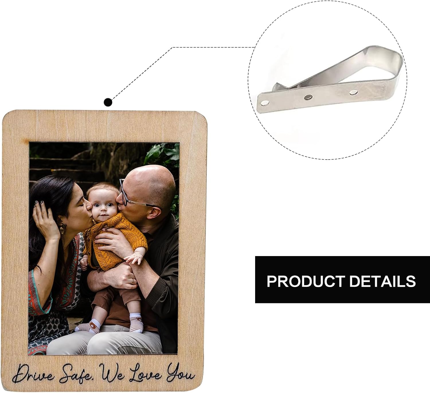 EVKILKJS Car Visor Picture Frame With Clip, Gifts For Dad Drive Safe I Love You Clip,Car Decor Hanging Photo Frame, Picture Frame For Car - Image 3