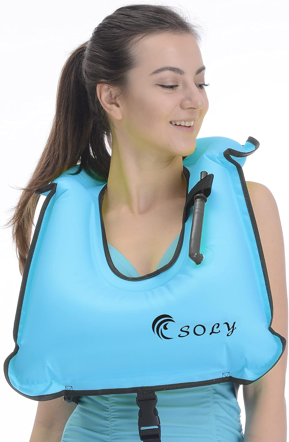 SOLY Inflatable Snorkel Vest Adult, Snorkeling Vest Adjustable Light Snorkeling Jackets for Diving LowImpact Water Sports Safety