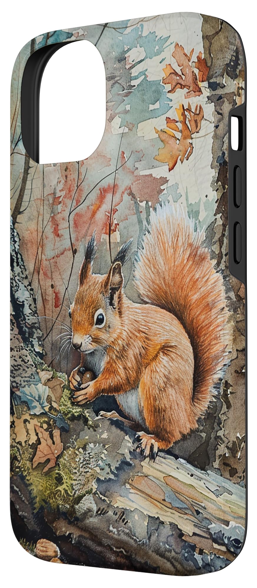 Red Squirrel in a Wood Case for iPhone 14, brown - Image 2