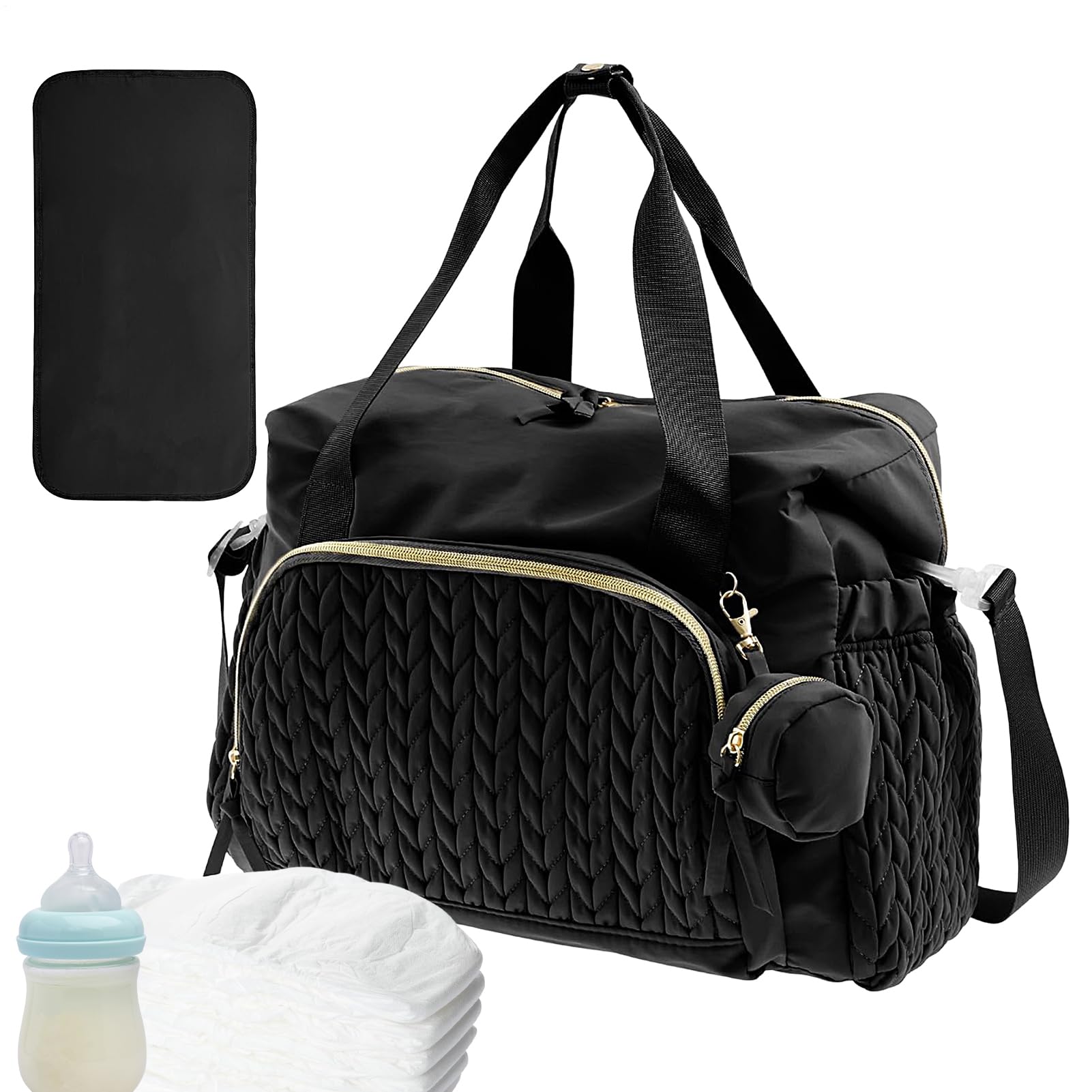 B-ag - Borsa da viaggio per pannolini, di grande capacità, con custodia per ciuccio, borsa per cambio pannolini, riutilizzabile, organizer per articoli per bambini, per casa e viaggio