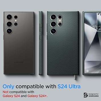Spigen Galaxy S24 Ultra ile Uyumlu Kılıf Liquid Air Kaymaz Dokulu Yüzey Yeşil Kapak - ACS07288 (Spigen TR Garantili) | Hava Yastığı Teknolojisi