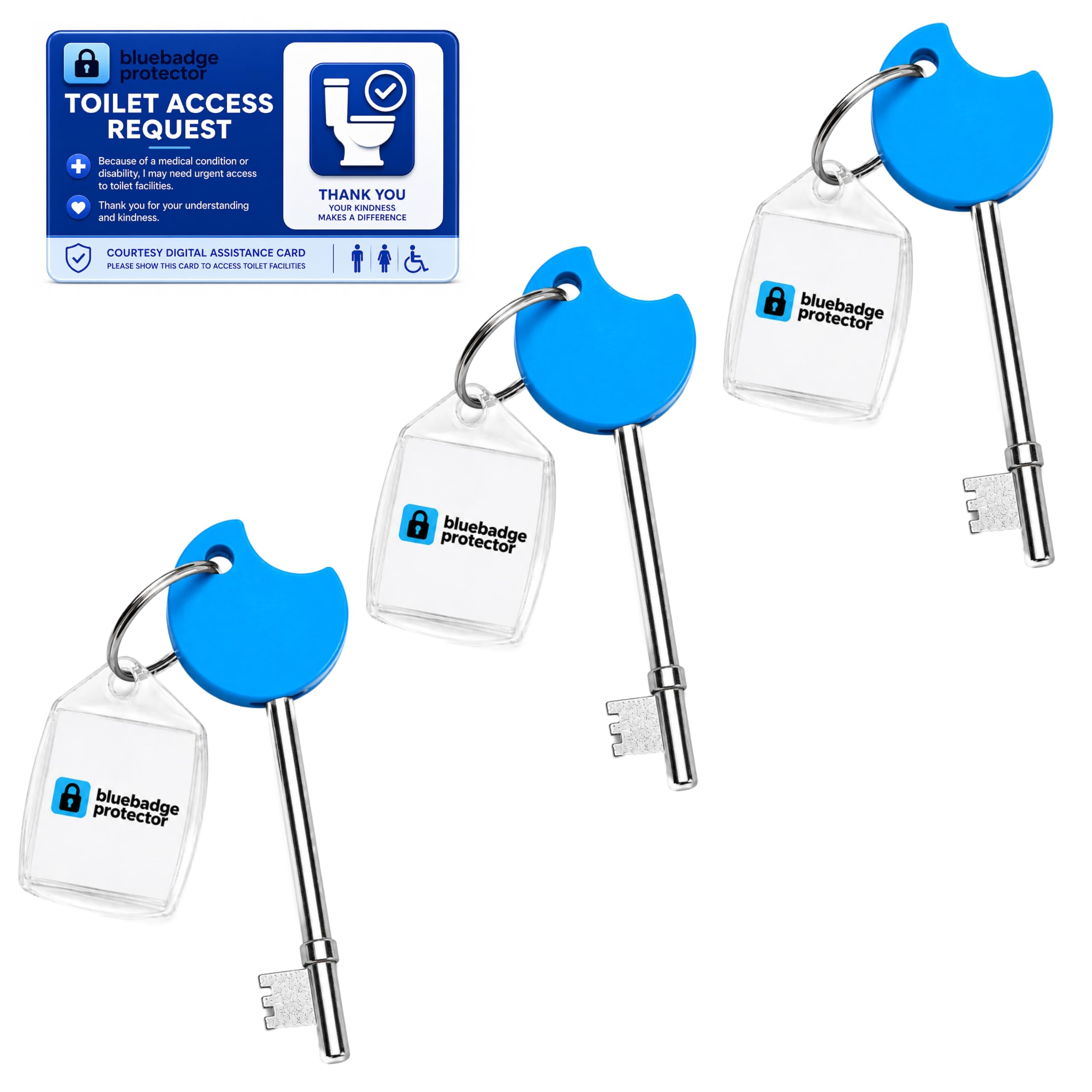 NKS Radar Key for Disabled Toilets UK 3 Pack & Digital Access Toilet Card