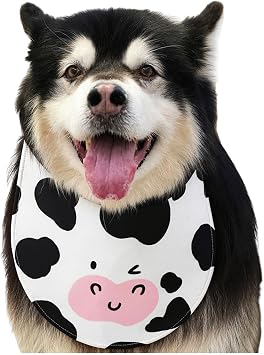 Dog Bandana Exquisite Printing Waterproof Cute Comfortable Upright Dog Drool Bib Adjustable Bib Handkerchief Accessories for Medium, Large and Extra-Large Dogs L,Color 2