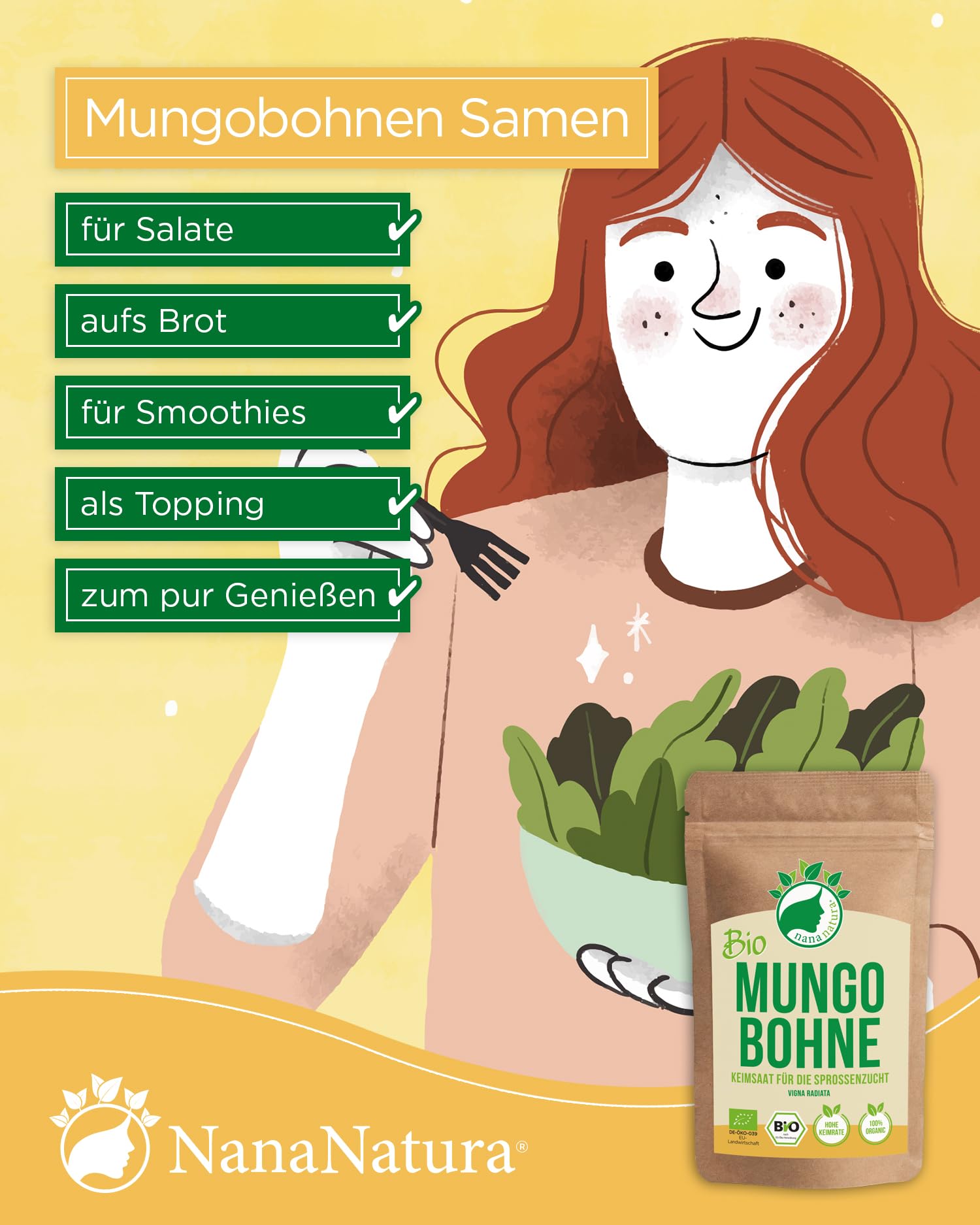 Graines à Germer Brocoli Bio NanaNatura - 180g | Pour Microgreens Et Pousses | Taux De Germination Exceptionnel