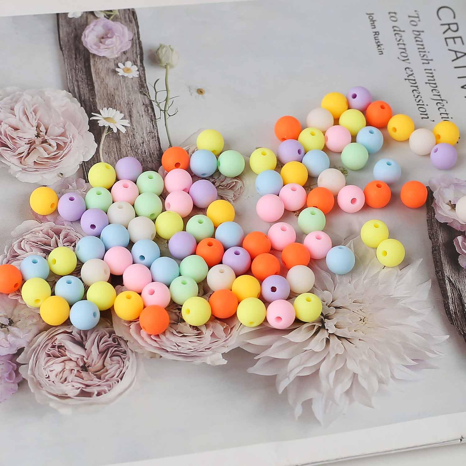 Qw Verschillende kleur acryl kralen ronde bal losse kralen voor sieraden maken handgemaakt DIY Armbanden Kettingen Accessoires D1105 (Color : Candy AB, Item Diameter : 10mm 50pcs