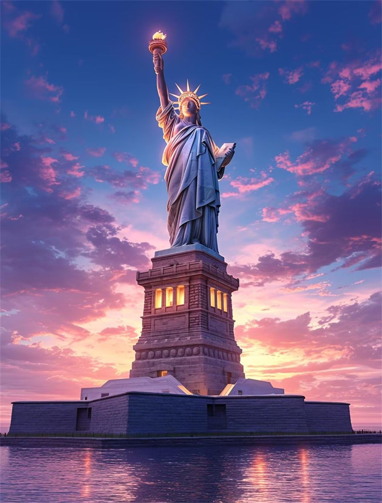 YSCOLOR Diamond Painting 5D – La Statua Della Libertà – Kit Completo Fai Da Te, Pieno Trapano, Tela 30x40cm – Senza Cornice