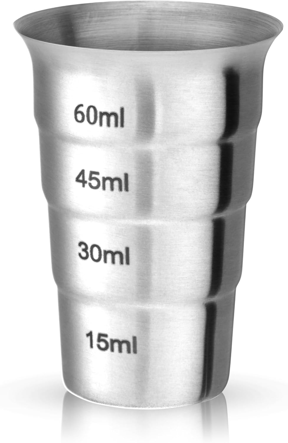 Innovine Stepped Jigger, Durable Satin Metal Finish Drink Measuring Tool, Perfect for Margarita, Whiskey Sour, Martini, Cocktail Accessories, Home Bar, Bartending Tools, Barware, Set of 1