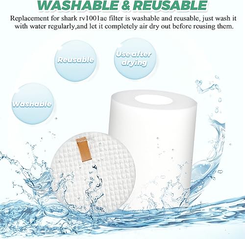 Miniatura 4 de Paquete de 4 filtros de espuma de repuesto para Shark Base Pre-Motor (3.7 pulgadas de alto) para Shark Robot Vacuum UR1005AE R101AE RV1001AE AV912S