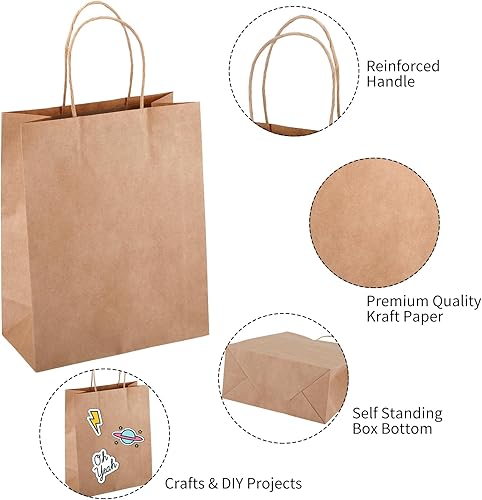 Miniatura 3 de TOMNK 90 bolsas de papel marrón con asas bolsas de regalo de varios tamaños bolsas de regalo bolsas de regalo bolsas de papel kraft para negocios