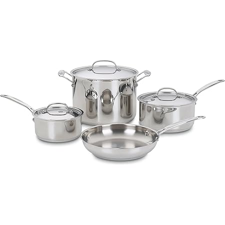 Cuisinart 77-7 Chef's Classic Stainless 7-Piece Cookware Set,Silver