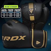Vista 4 de RDX Guantes de Boxeo para Niños Sparring y Muay Thai Maya Hide Leather, Guante de Entrenamiento Junior Kara Patente Pendiente para Kickboxing, Saco