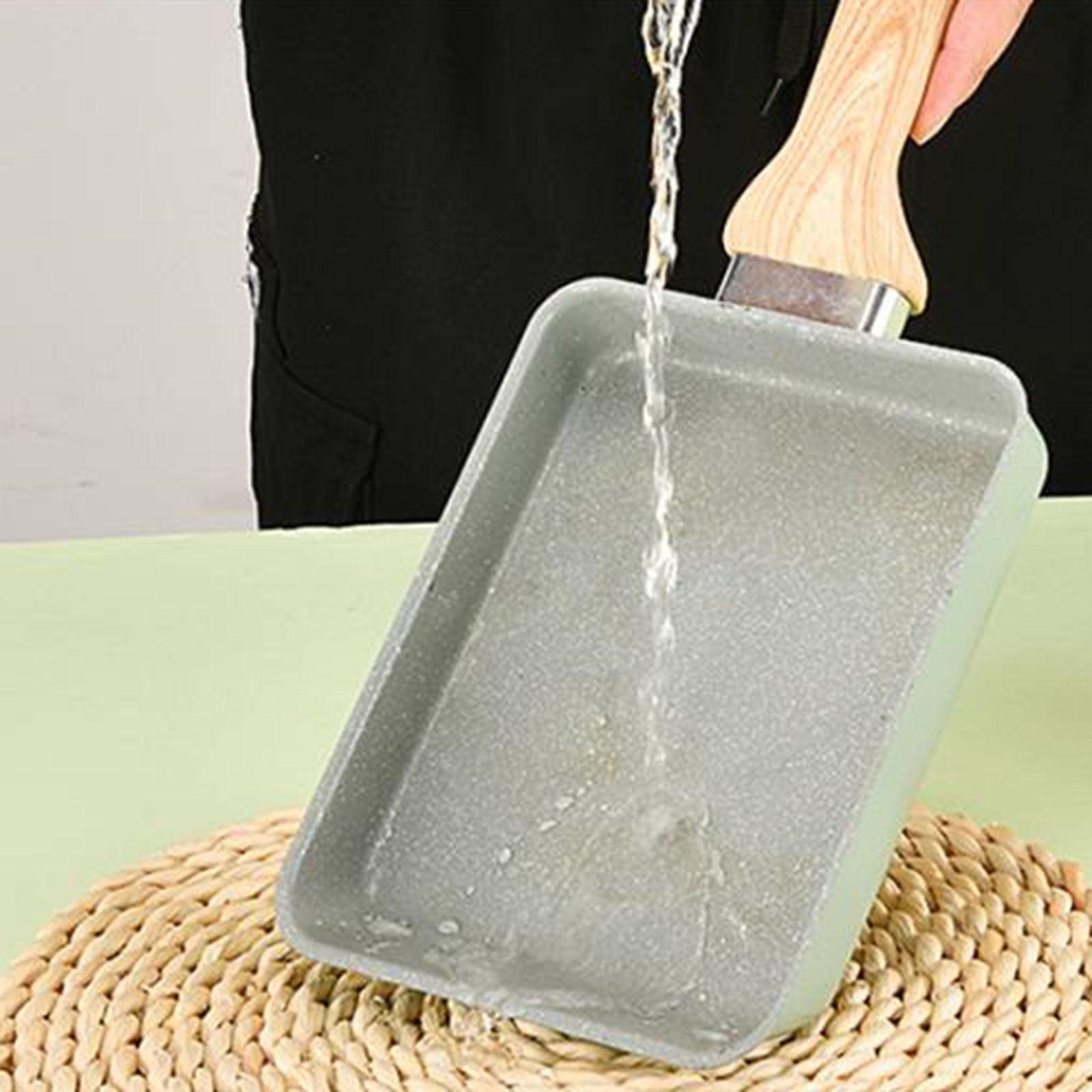 Homyl Omelettepfanne Rechteckig Bratpfanne Ei Eierformer Antihaft Induktionsherd Eisenpfanne Langlebig Antihaft Einfach zu Reinigen für Picknick S, Grün