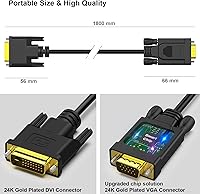 Vista 6 de BENFEI Cable DVI-D activo a VGA, DVI-D 24+1 a VGA de 6 pies macho a macho chapado en oro