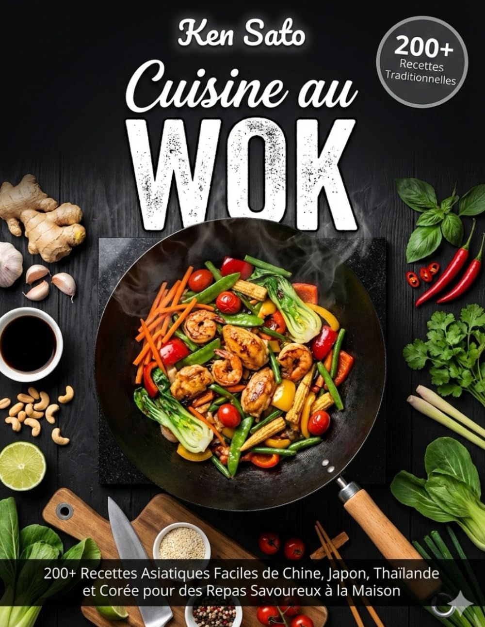 CUISINE AU WOK: 200+ Recettes Asiatiques Faciles de Chine, Japon, Thaïlande et Corée pour des Repas Savoureux à la Maison