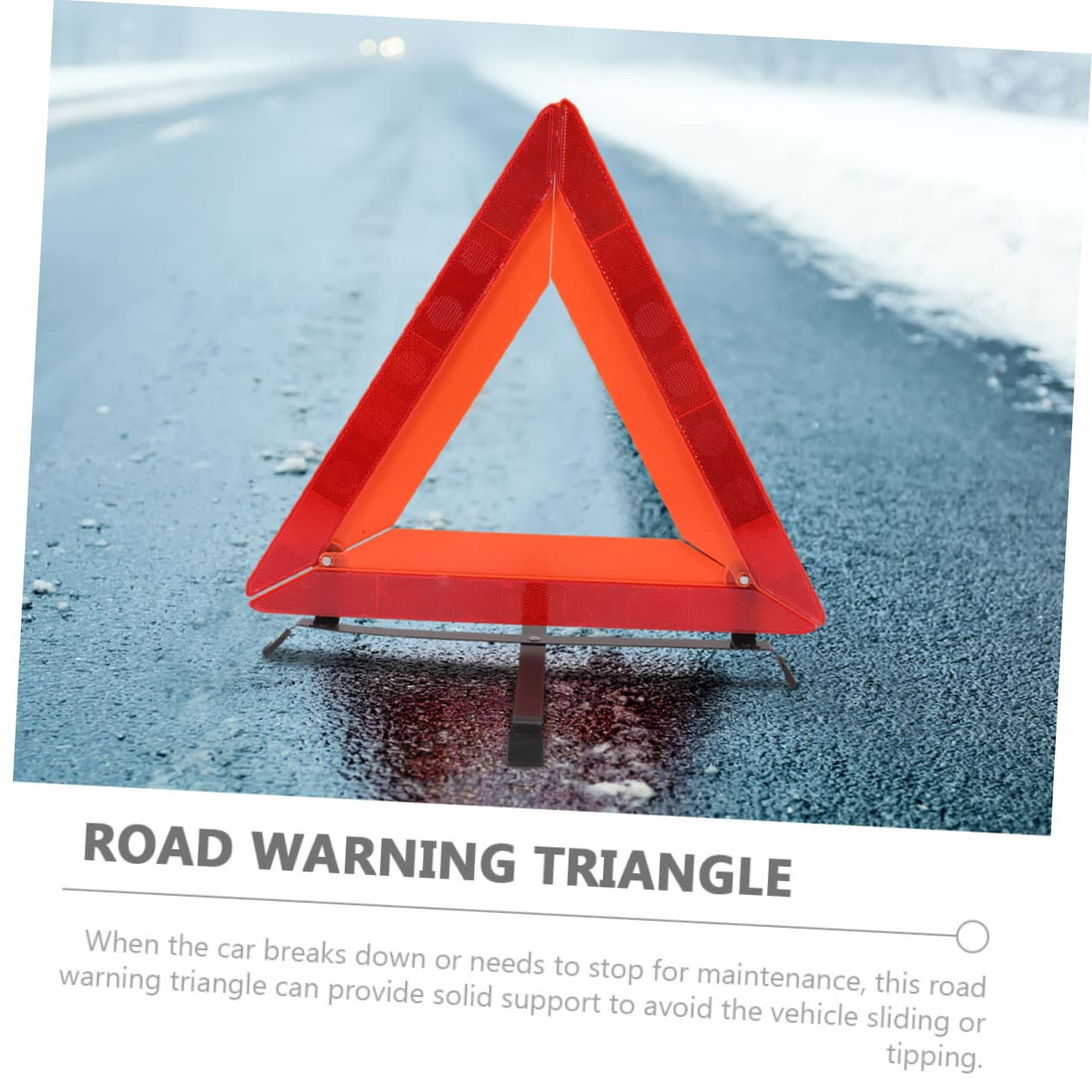Triangolo di Plastica in Rosso Emergenza Riflettente per Auto | Segnale Stradale Pieghevole, Supporto Stabile, Effetto Visivo Evidente, Uso in Caso di Guasto su Strada