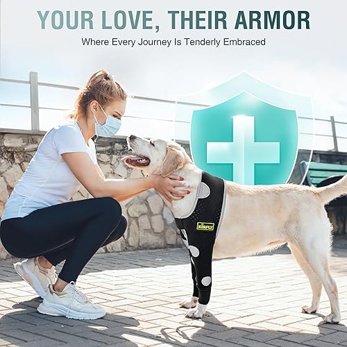 Miniatura 17 de Hombro y codo para perro - Manga antilamer para luxación de hombro, lesiones de codo, recuperación postoperatoria - Soporte reflectante