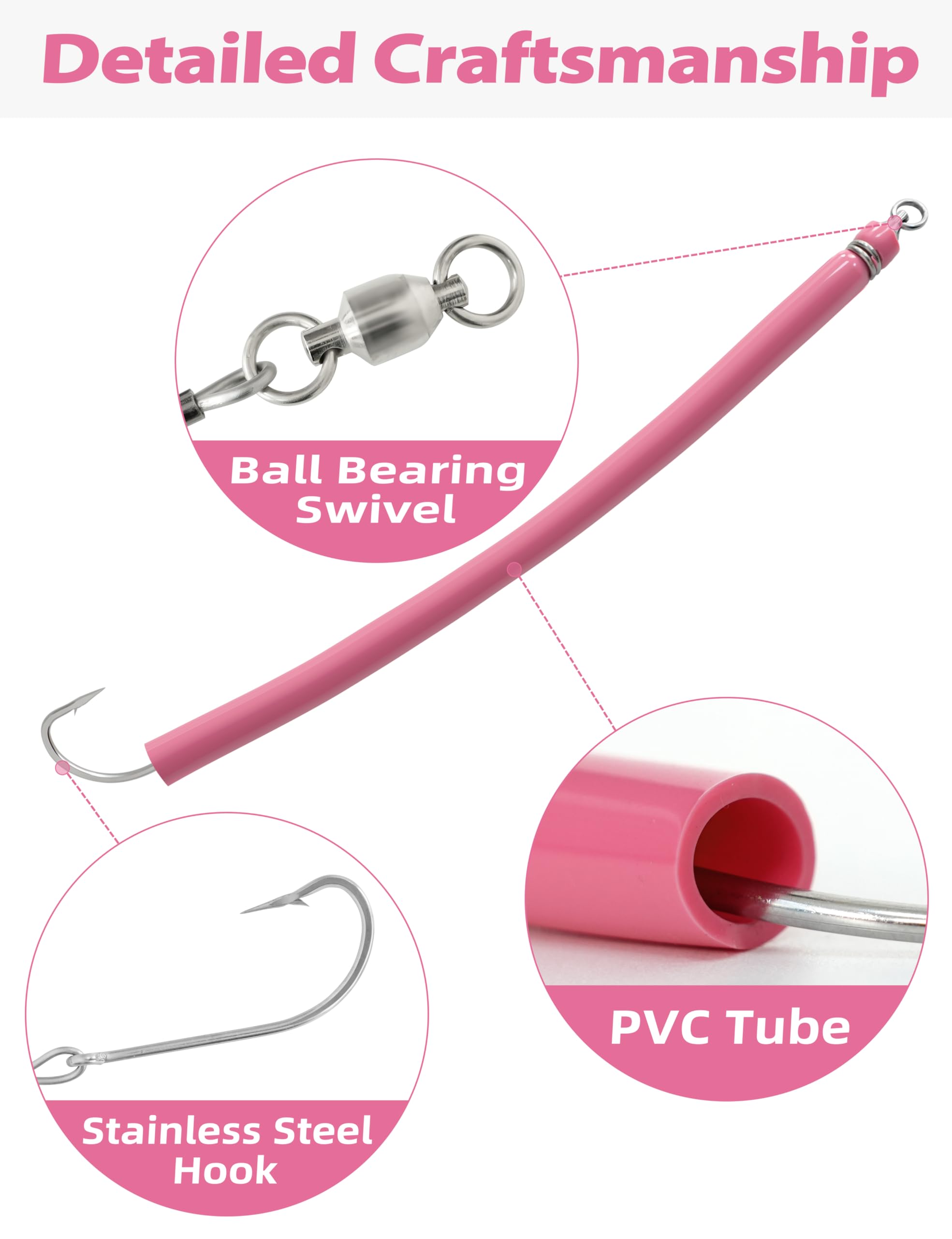 Flippy Floppy Thing Fishing Daisy Chain Tuna & Marlin Magnet by Squidnation (Pink & Pink)