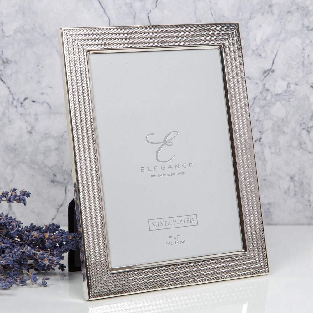 Cadre photo plaqué argent de luxe avec coffret cadeau