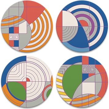 Frank Lloyd Wright Hoffman Rug Designs Set of 4 Coasters