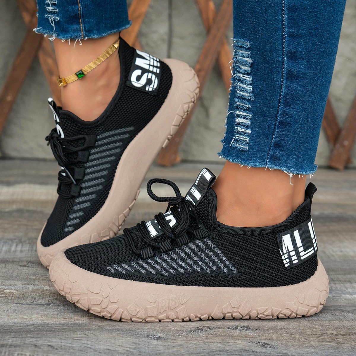 Scarpe da ginnastica leggere da donna a calzino da passeggio