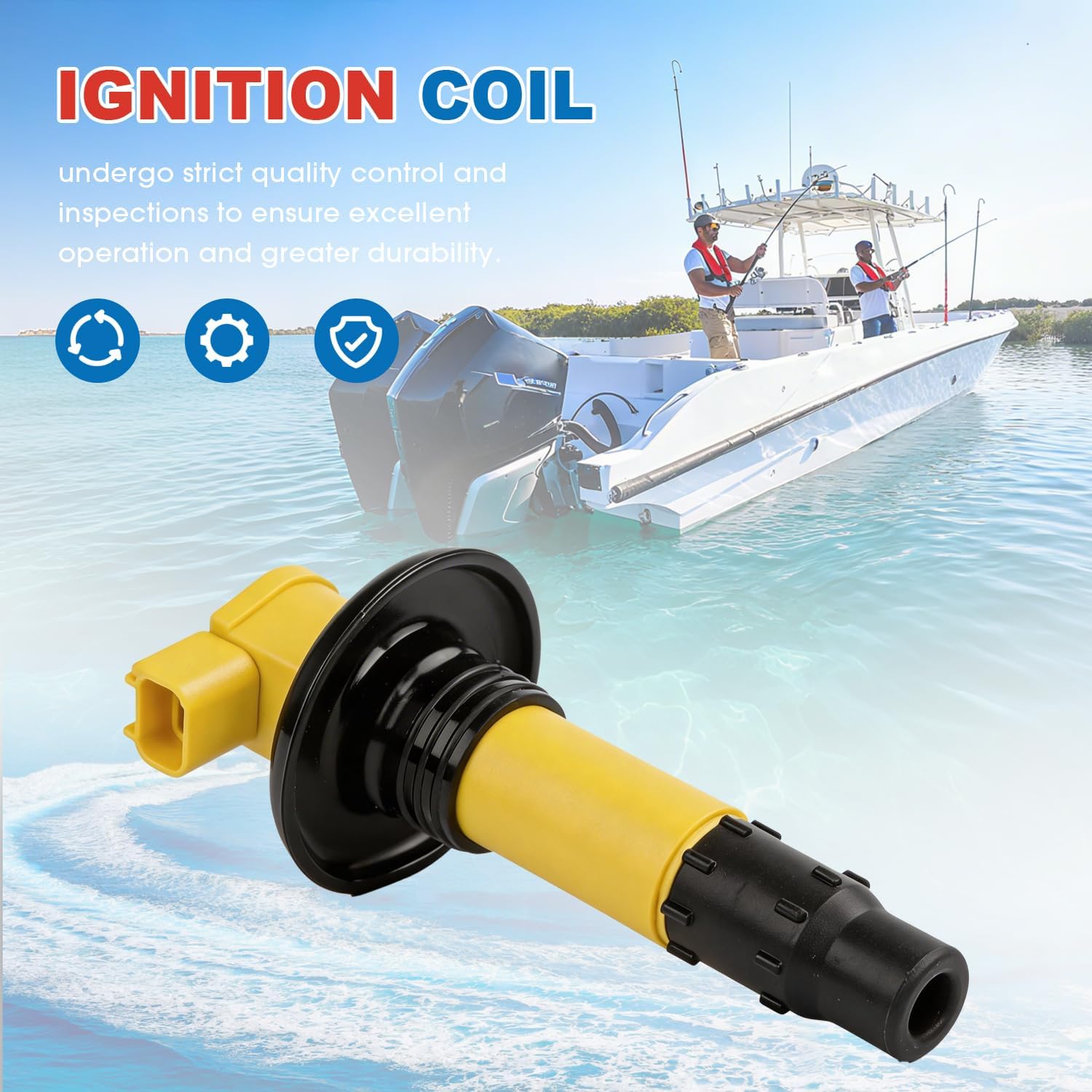 KLC Set of 3 Ignition Coil Pack 290664020 296000307 420664020 Compatible with SeaDoo GTX GTI GTS RXP RXT RXP WAKE 130 155 215 255 260 RENTAL All 4-TEC Models 2002-2016