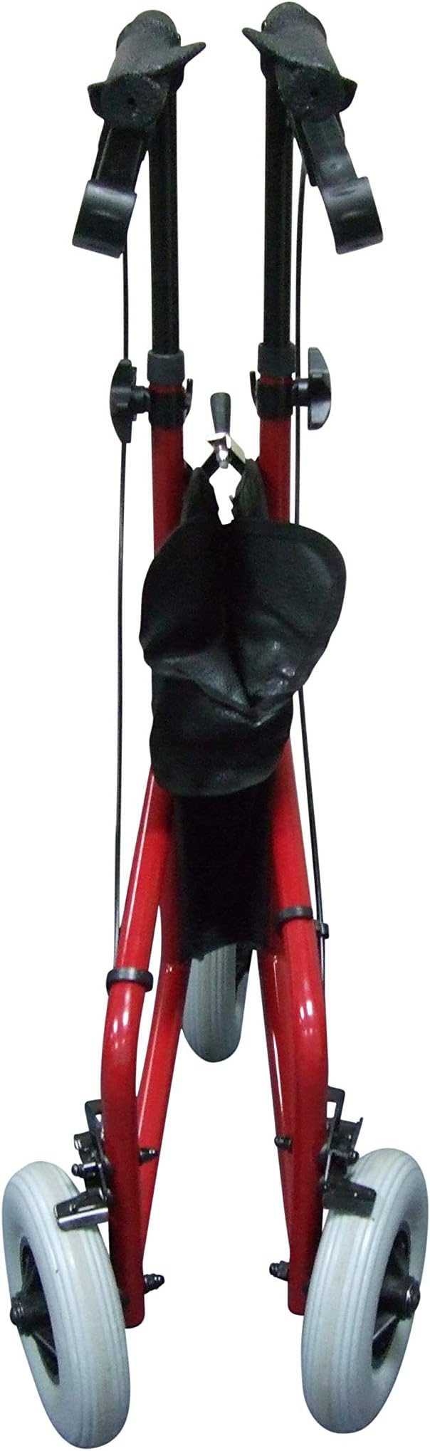 Lightweight Folding Steel Tri-Walker with Bag, Red