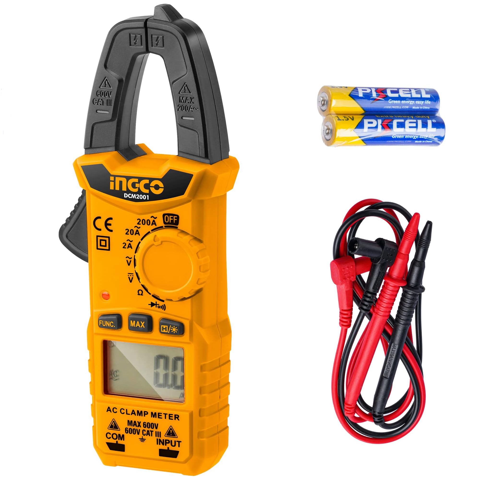 INGCO Digital Multimeter, 2000 Counts | LCD with Backlight | Low Battery Indication Multimeter for Measures AC/DC Voltage, AC Current, Resistance, Battery and Diode Test (B0CKX2XYK7) Amazon Price History, Amazon Price Tracker