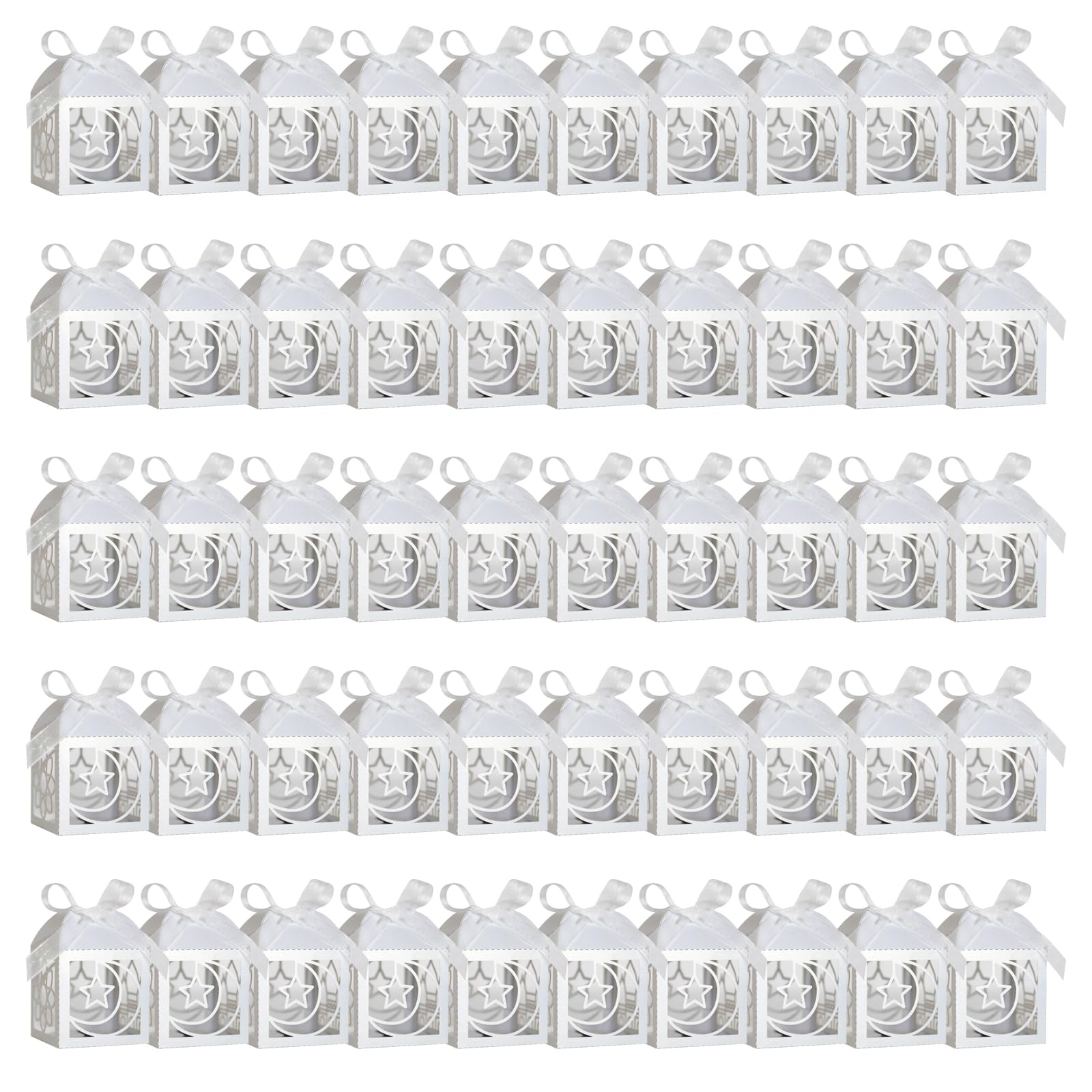 Xinsheinelry 50PCS Eid Festival Boxes Decoration Supplies Candy Box Suitable for Treats and Parties Decorations Celebration Boxes
