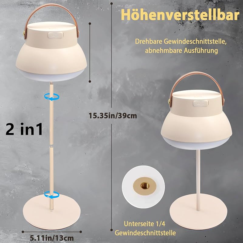 Aosethefrt LED Kemping Lámpa 1000 Lumen 3 Szín USB Töltés Vízálló