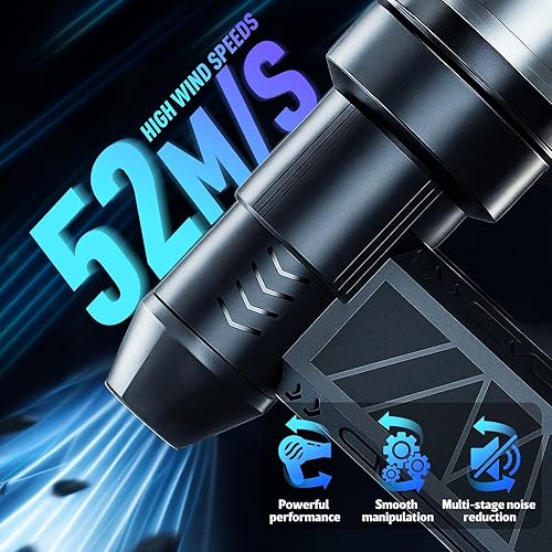 Vista 9 de Mini soplador de nieve turbo, soplador LED turbo de alta velocidad de 130,000 RPM para automóvil con diseño de modo doble, soplador turbo