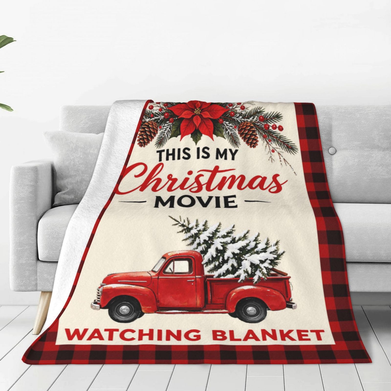 GardEssere Christmas Movie Blanket Throw for Men Women Flannel Funny Novelty Blankets Soft Lightweight Throws for Sofa Bedding for Adults Kids 100x130 CM